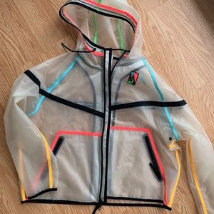 Nike Neon & Transparent Cropped Raincoat